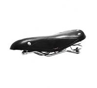 Lljsszr Selle de Vélo Vintage Classique Selle Siège Coussin en Cuir Véritable avec Ressorts et Rivets pour Réduction des Secousses et Confort Anatomique Rails, Noir, 28 18 10