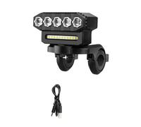 Lljsszr Warning Light Lampe Vélo Avant Phare Projecteur Feu Avertisseur Plastique 5 LED et Large Faisceau pour Voir Obstacles et Virages Commande Guidon Écran