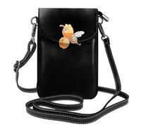 LLKGO TLittle Bee eating Honey Pattern Sac à bandoulière pour téléphone portable, petit portefeuille pour femme, un cadeau pratique adapté pour les sorties, l'exercice et le shopping