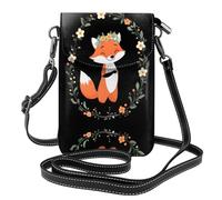 LLKGO TLittle Fox avec motif guirlande, sac à bandoulière pour téléphone portable, petit portefeuille pour femme, un cadeau pratique adapté pour les sorties, l'exercice et le shopping