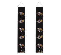LLKGOT Bannière de porche géométrique en forme d'éléphant pour décoration murale, adaptée pour l'intérieur et l'extérieur 30,5 x 18,3 m