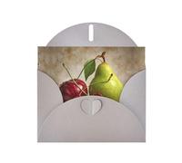 LLKGOT Carte de vœux avec image de cerises et poires - Papier nacré double face de qualité supérieure avec effet nacré