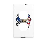 LLKGOT Drapeau imprimé tête de léopard double prise murale couvercle d'alimentation domestique durable pour prises et interrupteurs décoratifs