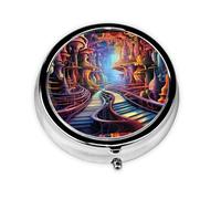 LLKGOT Fantastique boîte à pilules ronde avec 3 compartiments pour le rangement des pilules et le voyage portable