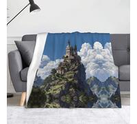 LLKGOT Jeté de lit « The Castle on top of The Hill » - 152,4 x 127 cm - Léger, chaud, confortable et doux - Pour canapés, voyages en camping