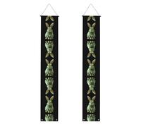 LLKGOT Jolie bannière de porche avec motif de lapin vert pour décoration murale, adaptée pour l'intérieur et l'extérieur 30,5 x 20,3 m