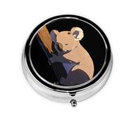 LLKGOT Koala in The Sun Picture Mini pilulier rond avec 3 compartiments pour le rangement des pilules et le voyage portable