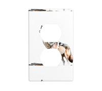 LLKGOT Le panneau mural double prise de courant domestique motif loup solitaire durable pour prises et interrupteurs décoratifs