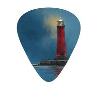 LLKGOT Lighthouse on the coast Lot de 12 médiators pour guitare avec trois épaisseurs pour guitare basse et ukulélé