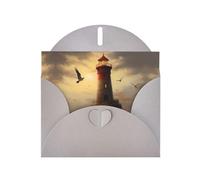 LLKGOT Little Sparrow Flying To The Lighthouse Carte de vœux en papier nacré double face Effet nacré