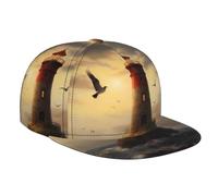 LLKGOT Little Sparrow Flying to The Lighthouse Picture Casquette de baseball pour adulte, convient aux hommes et aux femmes, taille réglable classique, noir
