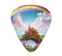 LLKGOT Little World Under the Rainbow Picture Lot de 12 médiators pour guitare avec trois épaisseurs pour basse et ukulélé