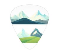 LLKGOT Lot de 12 médiators « A corner of snow mountain » pour guitare avec trois épaisseurs pour guitare basse et ukulélé