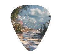 LLKGOT Lot de 12 médiators Bubbles on the Path pour guitare avec 3 épaisseurs adaptées pour basse et ukulélé
