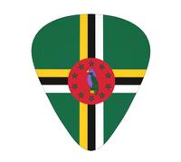 LLKGOT Lot de 12 médiators drapeau du Commonwealth de la Dominique avec trois épaisseurs pour guitare basse et ukulélé