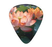 LLKGOT Lot de 12 médiators en forme de fleur de lotus rose avec trois épaisseurs pour guitare basse et ukulélé