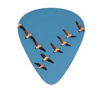 LLKGOT Lot de 12 médiators Geese Flying in the Clear Autumn Sky pour guitare avec trois combinaisons d'épaisseur adaptées pour basse et ukulélé
