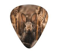 LLKGOT Lot de 12 médiators Little Rabbit in the wheat field pour guitare avec trois épaisseurs pour guitare basse et ukulélé