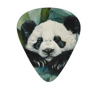LLKGOT Lot de 12 médiators panda sur feuille de lotus avec trois épaisseurs pour guitare basse et ukulélé