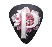 LLKGOT Lot de 12 médiators roses en forme de lettre P pour guitare avec trois épaisseurs pour guitare basse et ukulélé