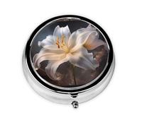 LLKGOT Magic Lily Picture Mini pilulier rond avec 3 compartiments pour le rangement et le voyage