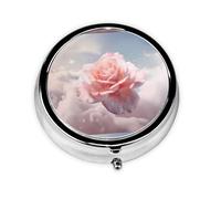 LLKGOT Magic Rose Mini pilulier rond avec 3 compartiments pour le rangement des pilules et le voyage portable