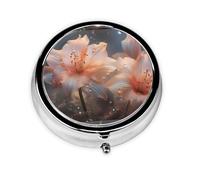 LLKGOT Magic Vermillon Mini pilulier rond avec 3 compartiments pour le rangement des pilules et le voyage portable