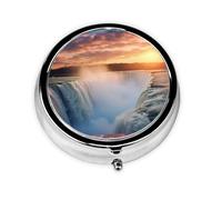 LLKGOT Magnifique mini pilulier rond avec 3 compartiments pour le rangement des pilules et le voyage portable