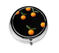 LLKGOT Mini pilulier rond avec 3 compartiments pour le rangement des pilules et les voyages Jaune oranges