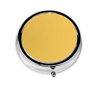 LLKGOT Mini pilulier rond jaune avec 3 compartiments pour le rangement des pilules et le voyage portable