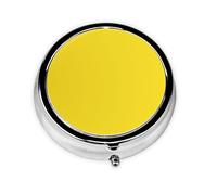 LLKGOT Mini pilulier rond jaune pâle avec 3 compartiments pour le rangement des pilules et le voyage portable