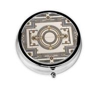 LLKGOT Mini pilulier rond rétro avec 3 compartiments pour le rangement des pilules et le voyage portable