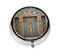 LLKGOT Miraculous Frescoes Mini pilulier rond avec 3 compartiments pour le rangement des pilules et le voyage portable