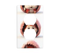 LLKGOT Motif de modélisation de coquille d'œuf de lapin, panneau mural à double prise, couvercle d'alimentation domestique durable pour prises et interrupteurs décoratifs