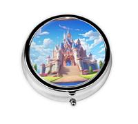 LLKGOT Outside The Castle Mini boîte à pilules ronde avec 3 compartiments pour le rangement des pilules et le voyage portable