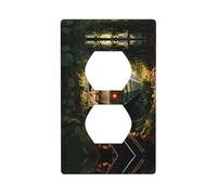 LLKGOT Panneau mural à double prise de vignes à la station de métro - Couvercle d'alimentation domestique durable pour prises et interrupteurs décoratifs