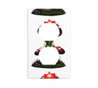 LLKGOT Panneau mural géant à motif champignon lumineux double prise pour prise électrique domestique durable pour prises et interrupteurs décoratifs