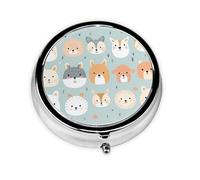 LLKGOT Pictorial Avatar Picture Mini pilulier rond avec 3 compartiments pour le rangement des pilules et le voyage portable