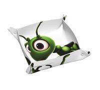 Llkgot Plateau de rangement en cuir imprimé fourmi vert - Petit plateau en cuir PVC de qualité double face pour un rangement et une organisation pratiques