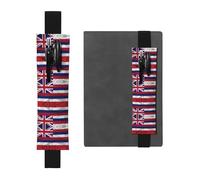 LLKGOT Porte-stylo en cuir avec drapeau d'Hawaï imprimé américain pour journaux, agendas, planificateurs - Pochette à sangle réglable