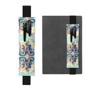 LLKGOT Porte-stylo en cuir avec impression château de conte de fées pour journaux, agendas, planificateurs - Pochette à sangle réglable