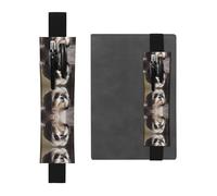 LLKGOT Porte-stylo en cuir avec impression chien Shih Tzu pour journaux, agendas, planificateurs - Pochette à sangle réglable