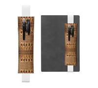 LLKGOT Porte-stylo en cuir avec impression hiéroglyphe égyptienne antique pour journaux, agendas, planificateurs - Pochette à sangle réglable