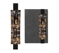 LLKGOT Porte-stylo en cuir avec impression hyène solitaire pour journaux, agendas, planificateurs - Pochette à sangle réglable