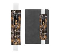 LLKGOT Porte-stylo en cuir avec impression hyène solitaire pour journaux, agendas, planificateurs - Pochette à sangle réglable