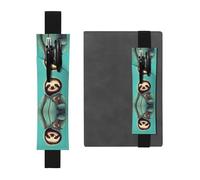 LLKGOT Porte-stylo en cuir avec impression paresseuse pour journaux, agendas, planificateurs - Pochette à sangle réglable
