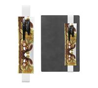 LLKGOT Porte-stylo en cuir avec imprimé écureuil mangeur de noix pour journaux, agendas, planificateurs - Pochette à sangle réglable