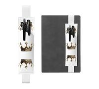 LLKGOT Porte-stylo en cuir avec inscription « The King's Crown » pour journaux, agendas, planificateurs - Pochette à sangle réglable