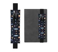 LLKGOT Porte-stylo en cuir avec inscription « The Solar Family » pour journaux, agendas, planificateurs - Pochette à sangle réglable