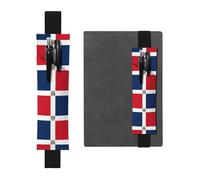 LLKGOT Porte-stylo en cuir avec marque-page imprimé République dominicaine pour journaux, agendas, planificateurs - Pochette à sangle réglable